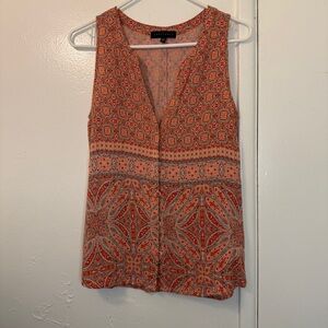 Sanctuary Sleeveless Boho V-Neck Blouse - Medallion & Paisley Print - Size Small